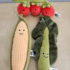 Jellycat Vivacious Sweetcorm, Kale Leaf, and Tomato